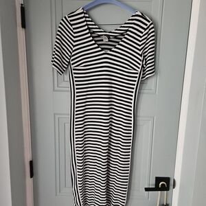 Ann Taylor Blue and White Striped Dress